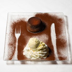 Tortino Bernini al cioccolato caldo con gelato alla vaniglia